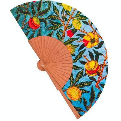 Wood and fabric fan handmade in Spain. Modernist 10