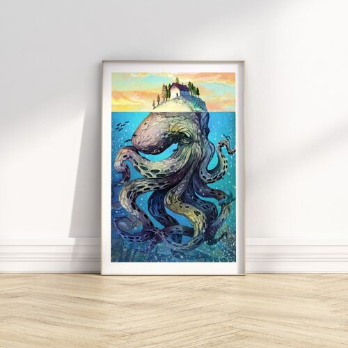 Floating - Illustration Art Print - Size A4 / A3