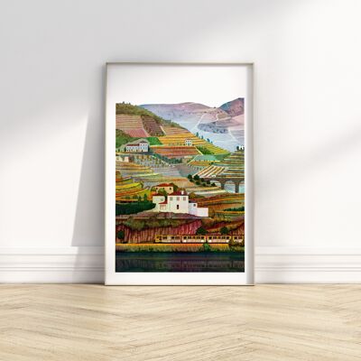 Pinhão Douro - Illustration Kunstdruck - Größe A4 / A3