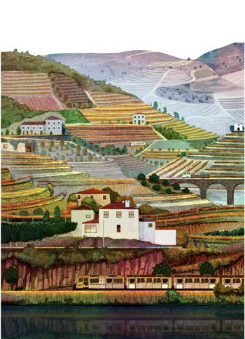 Pinhão Douro - Illustration Art Print - Taille A4 / A3 2