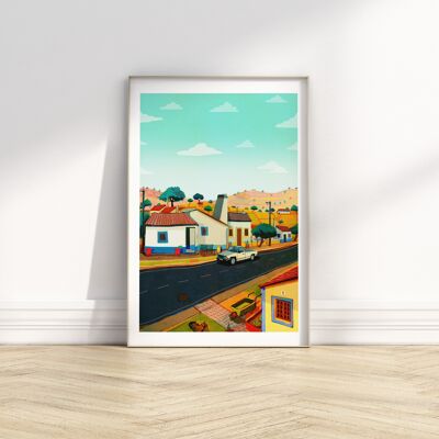 South of Portugal - Illustration Art Print - Size A4 / A3