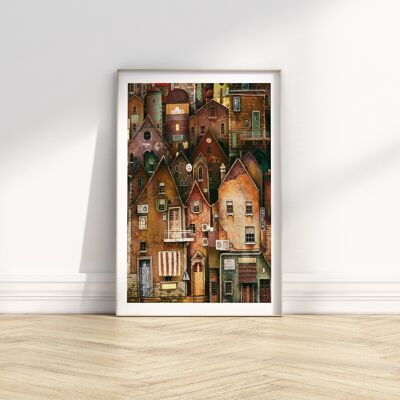 Ma ville - Illustration Art Print - Format A4 / A3