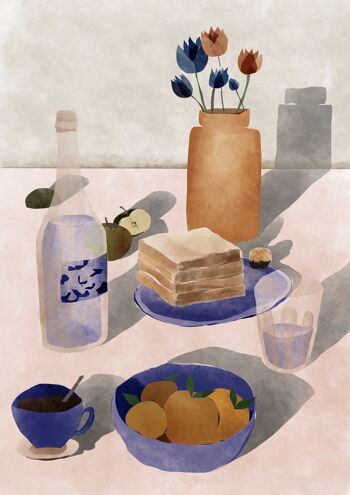 Petit déjeuner préféré - Illustration Art Print - Taille A4 / A3 2