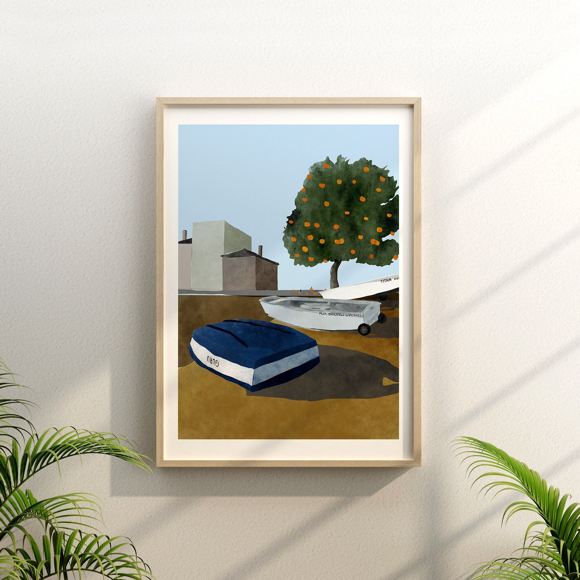 Il porto - Illustrazione Stampa artistica - Formato A4 / A3