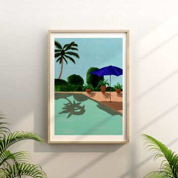 Summerday à la piscine - Illustration Art Print - Taille A4 / A3 1