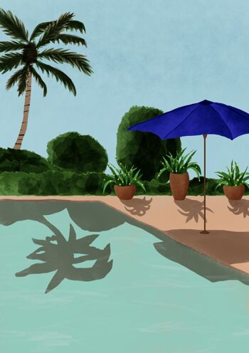 Summerday à la piscine - Illustration Art Print - Taille A4 / A3 2