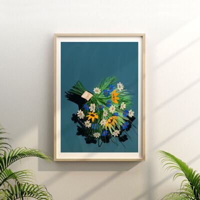 Olor a Flores Frescas - Ilustración Art Print - Tamaño A4 / A3