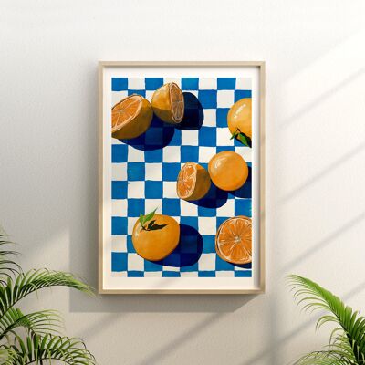Snacks vom Orangenbaum - Illustration Kunstdruck - Größe A4 / A3