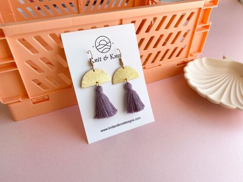 Purple Tassel Earring