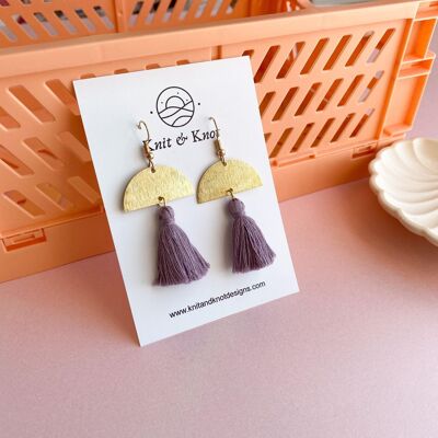Purple Tassel Earring