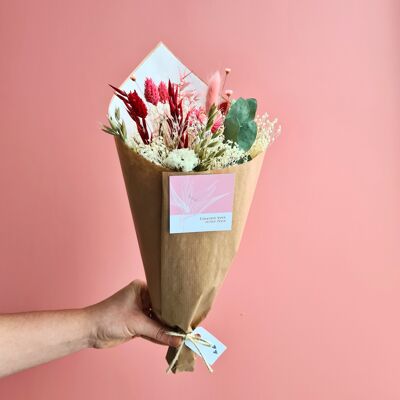 Il bouquet di fiori secchi 'Rose and Red' taglia S