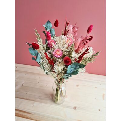 The bouquet of dried flowers 'Rose and Red' size M