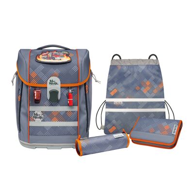 Juego de mochilas escolares McNeill McLight 2, 6 piezas. FUEGO