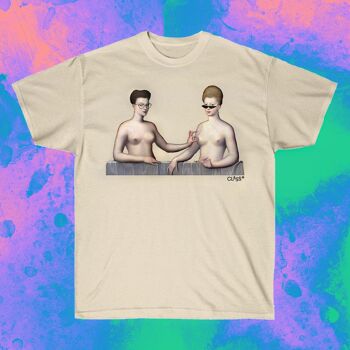 T-shirt SAPPHIQUE - T-shirt graphique LGBTQ, Couple de lesbiennes, cadeaux drôles d'histoire de l'art, peinture de la Renaissance, mode queer, amour gay. 1