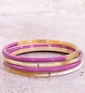 1 Bracelet Lune Lilas n° 6 - 3 mm