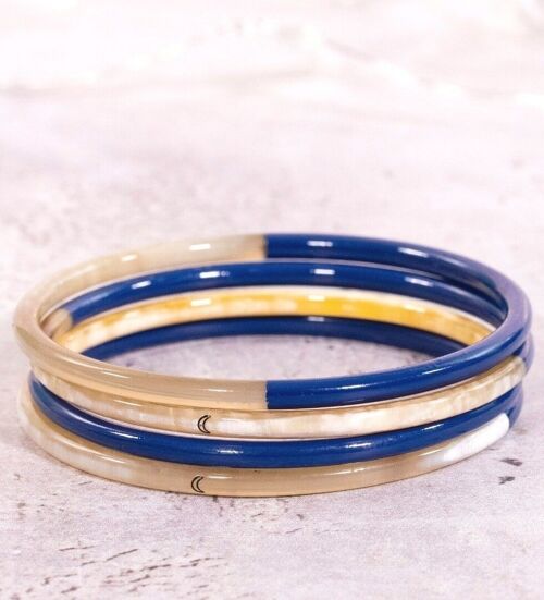 1 Bracelet Lune Bleu marin - 3 mm