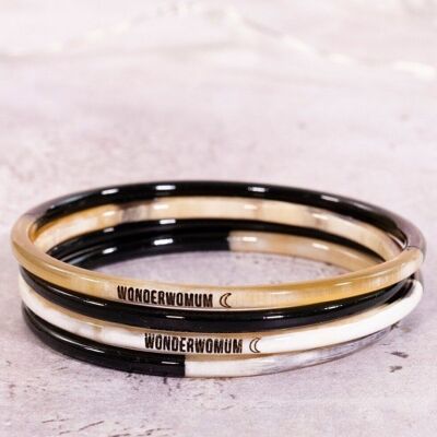 1 "WonderMUM" message bracelet - 3 mm black