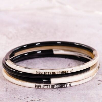 1 "Pipelette de competition" message bracelet - 3 mm black