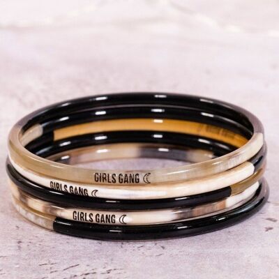 1 braccialetto messaggio "Girls gang" - 3 mm nero