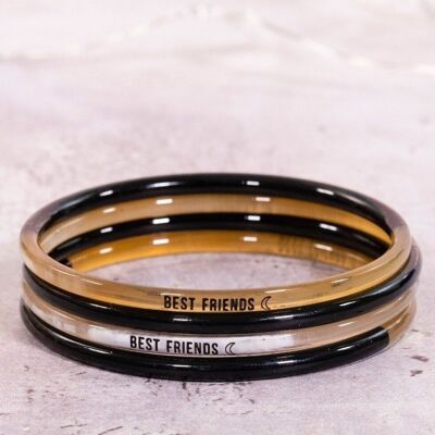 1 pulsera con mensaje "Best Friends" - 3 mm negra
