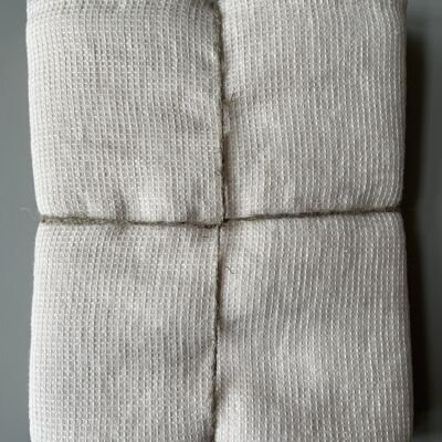 Toalla de ducha de piqué gofrado fino toalla de baño lino lavado a la piedra, Innocence - 100 x 160 cm