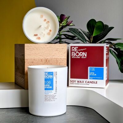 Reborn Soy Wax Candle - 106 Cote d’Azur - Sandalwood, Eucalyptus & Pepper (200ml)