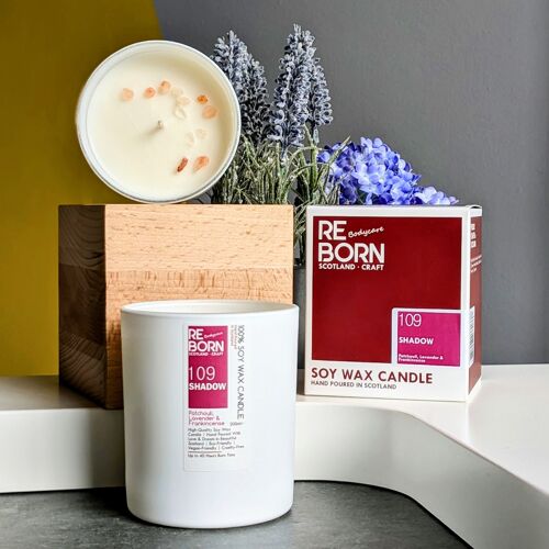 Reborn Soy Wax Candle - 109 Shadow - Frankincense, Patchouli & Lavender (200ml)
