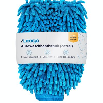 LICARGO® shaggy car wash mitt - extremely soft and absorbent microfiber