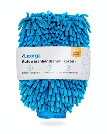 Gant de lavage de voiture LICARGO® - microfibre extrêmement douce et absorbante 1