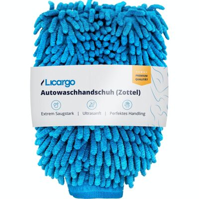 LICARGO® shaggy car wash mitt - extremely soft and absorbent microfiber