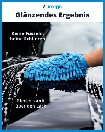 Gant de lavage de voiture LICARGO® - microfibre extrêmement douce et absorbante 3