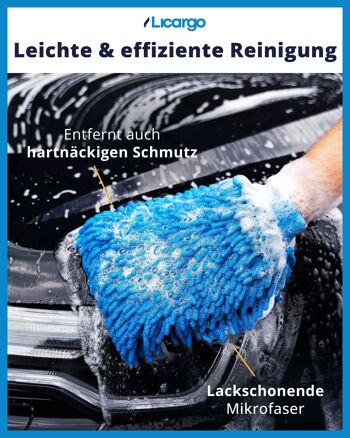 Gant de lavage de voiture LICARGO® - microfibre extrêmement douce et absorbante 5