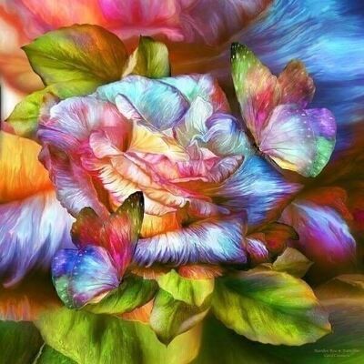 Diamond Painting Colorful flower, 30x40 cm, Round Drills