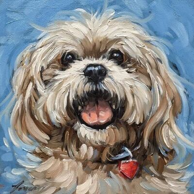 Diamond Painting Shih Tzu Puppy, 40x40 cm, Round Drills