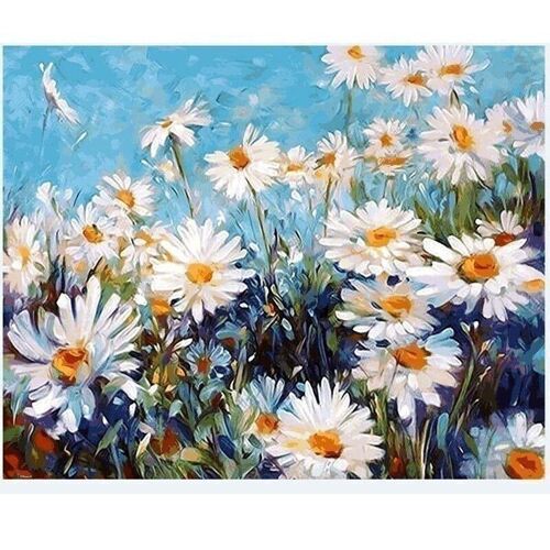 Diamond Painting Daisies, 40x50 cm, Round Drills