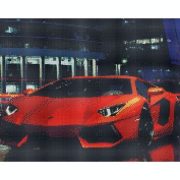 Diamant Peinture Lamborghini Rouge, 40x50 cm, Forets Ronds 2