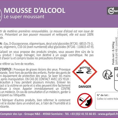 Etiquette MOUSSE D'ALCOOL x 50