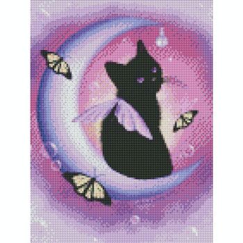 Diamant Peinture Chaton Papillon, 30x40 cm, Forets Ronds 2