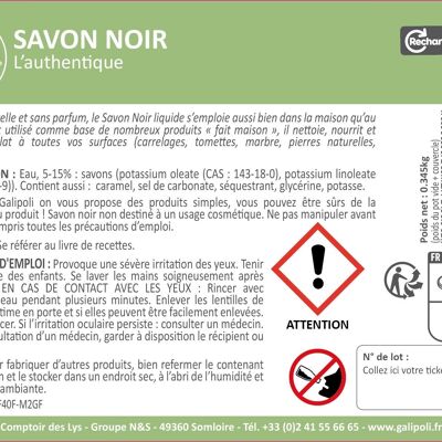 Etiquette SAVON NOIR x 50