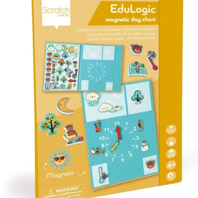 Scratch Livre EduLogic: AGENDA ET STATION MÉTÉO 18,2x25,6x1,3cm (plié), 51,5x25,6x1cm (déplié), magnétique, 4+