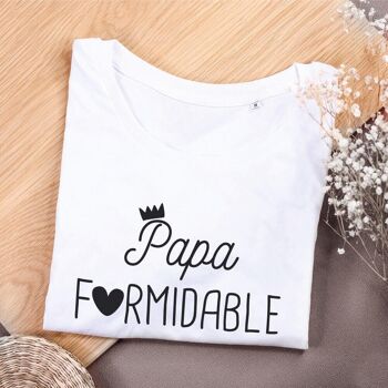 Tee-shirt blanc "Papa formidable" 1