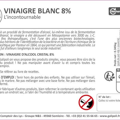 VINAGRE BLANCO etiqueta x 50