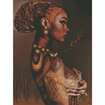 Peinture Diamant Beauté Africaine, 30x40 cm, Forets Ronds avec Cadre 5