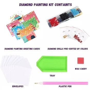 Cartes d'Halloween pour peinture au diamant, 4 pièces, forets ronds 4