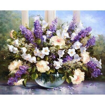Diamond Painting Nice Bouquet, 30x40 cm, Round Drills with Frame