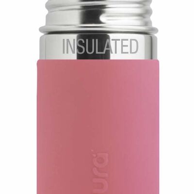 Bottiglia thermos con cannuccia Pura 260 ml + manicotto rosa
