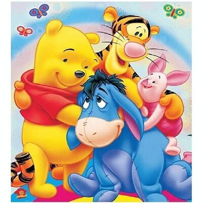 Diamond Painting Winnie Puuh und seine Freunde, 30 x 40 cm, runde Bohrer mit Rahmen