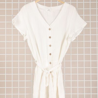 Short-sleeved cotton gauze playsuit - FCO2039