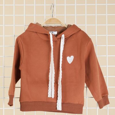Embroidered Heart Hoodie - MS1880