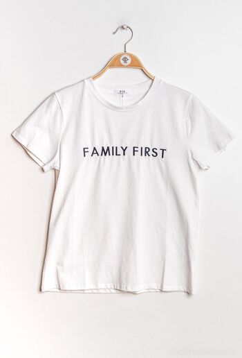 T-shirt à inscription "Family first" - T2230 4